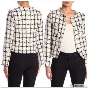 Jealous Tomato tweed blazer L gold black white B8